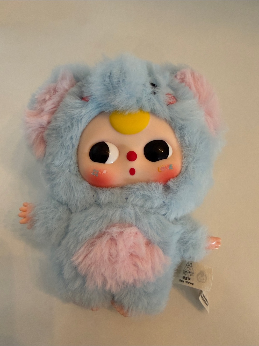 Plush Blue & Pink Furry Character Doll - Cute Kids Stuffed Animal